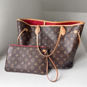 Louis Vuitton Neverfull MM with Pouch Authentic